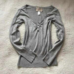 Vintage Grey Henley Top